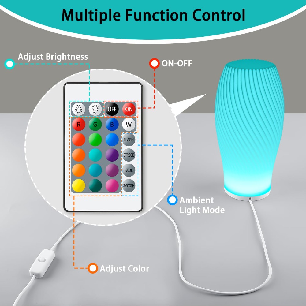 مصباح LED RGB أسود بقوة 3 واط  - مراجعة 3D Printing Lamp وسعره
