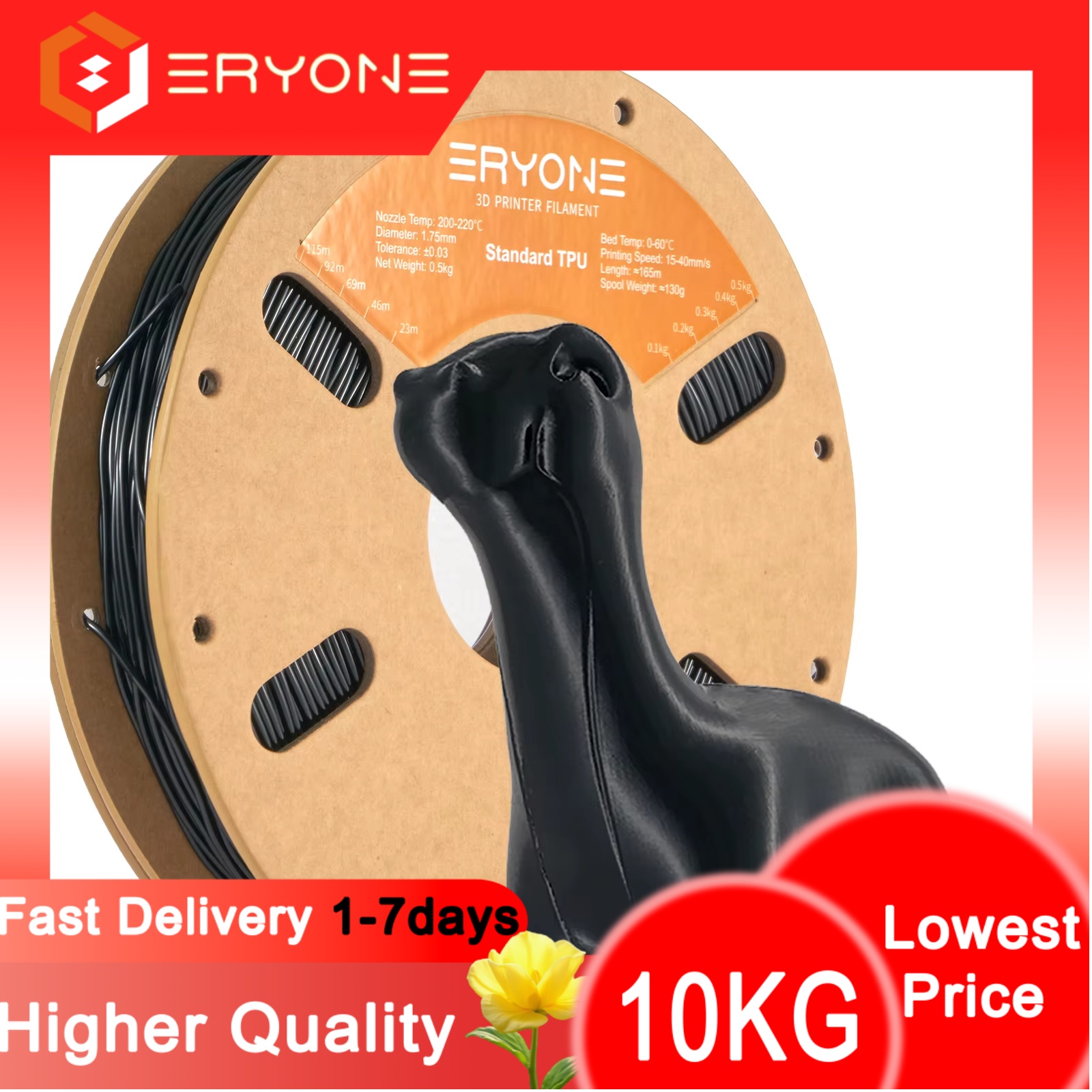 Eryone مرنة خيوط البولي يوريثا - مراجعة Tpu Flexible Filament وسعره
